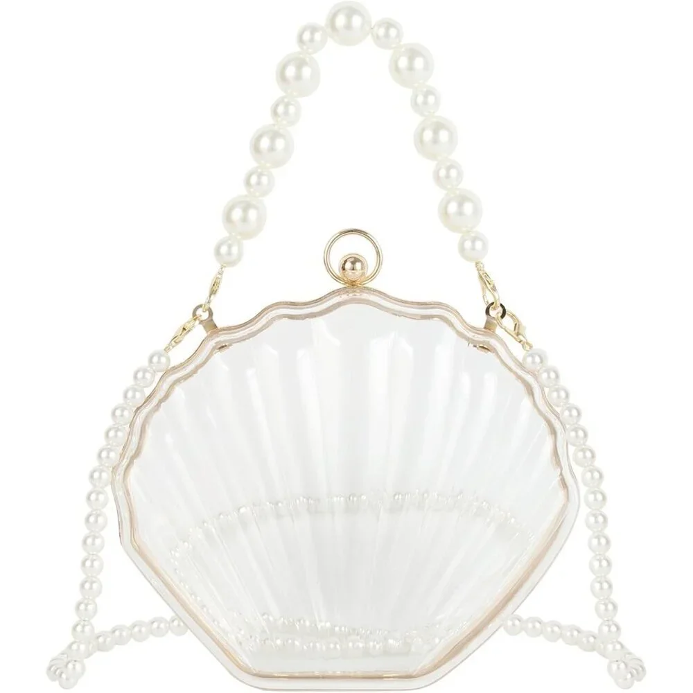 Women Seashell Clutch Acrylic Crossbody Evening Bag Top-Handle Gift